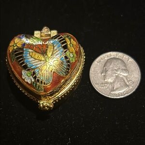 Vintage Cloisonné Butterfly Pill/Trinket Box
